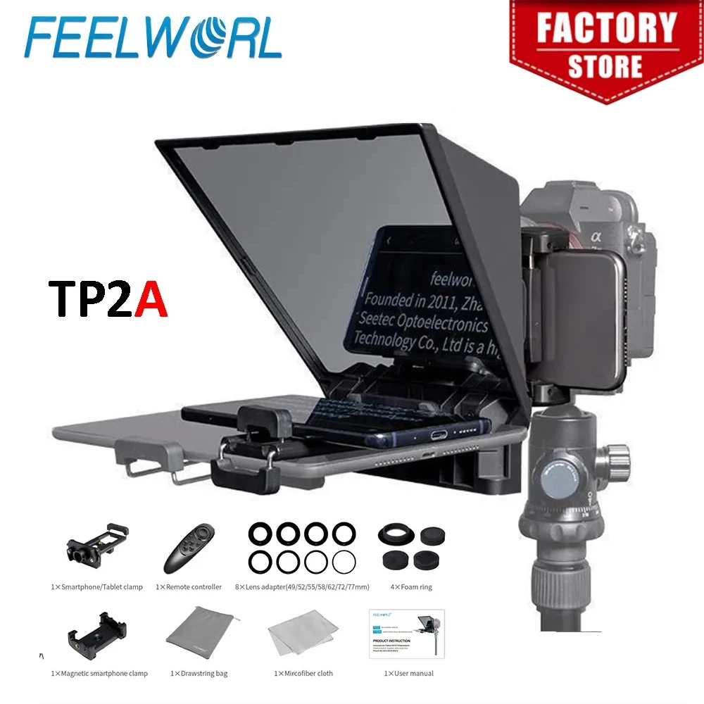 FEELWORLD  TP2A Portable 8 Inch Teleprompter Supports Under 8\