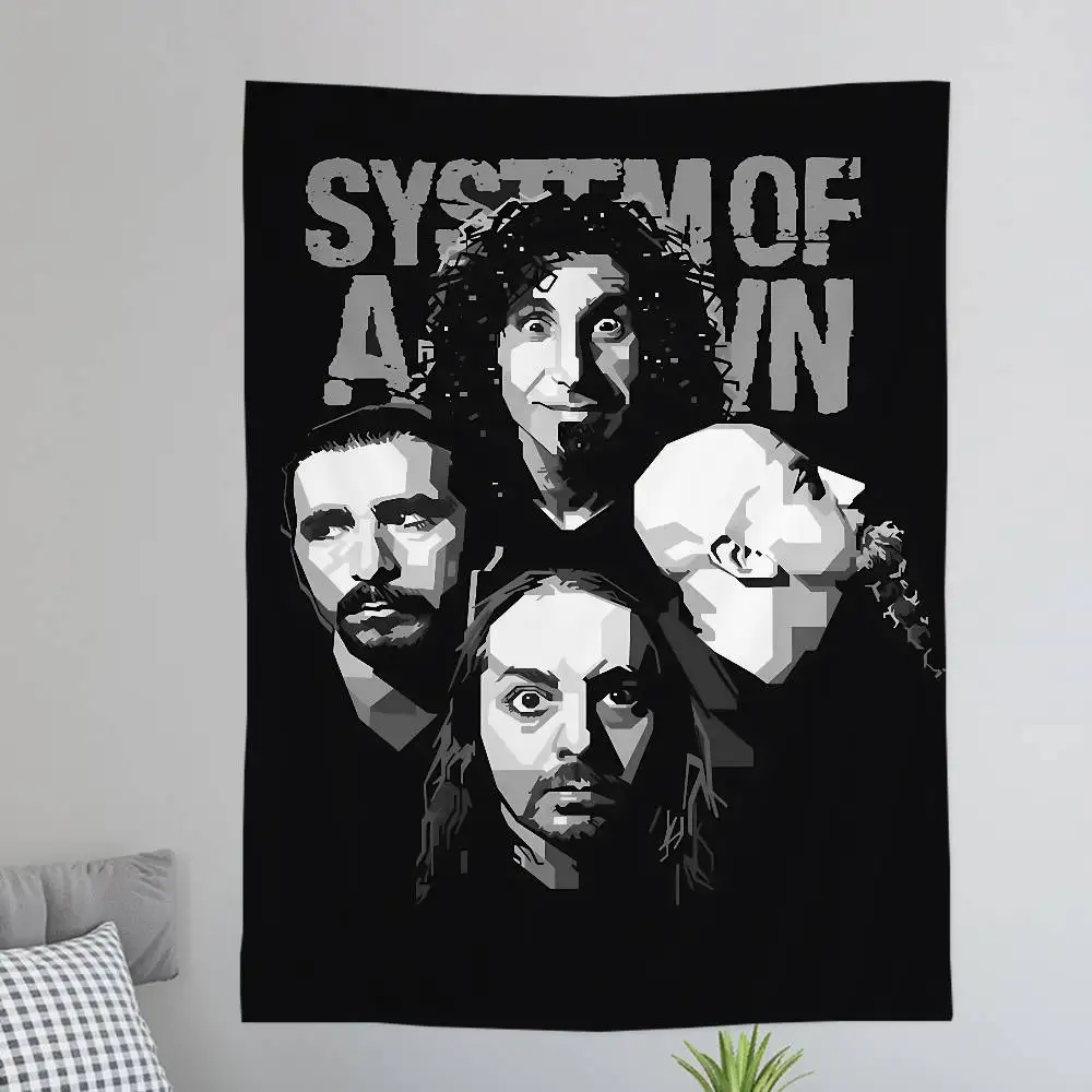 S-System Of A D-Down Band Anime Tapestry Hippie Flower Wall Carpets Dorm Decor Wall Hanging Home Decor