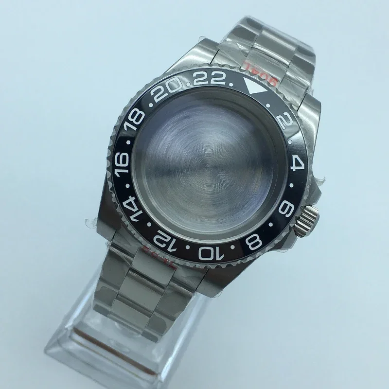 

40mm Stainless steel luxury men's watch case oyster strap sapphire glass For Seiko nh35 nh36/38 Miyota 8215 Movement 28.5mm Dial