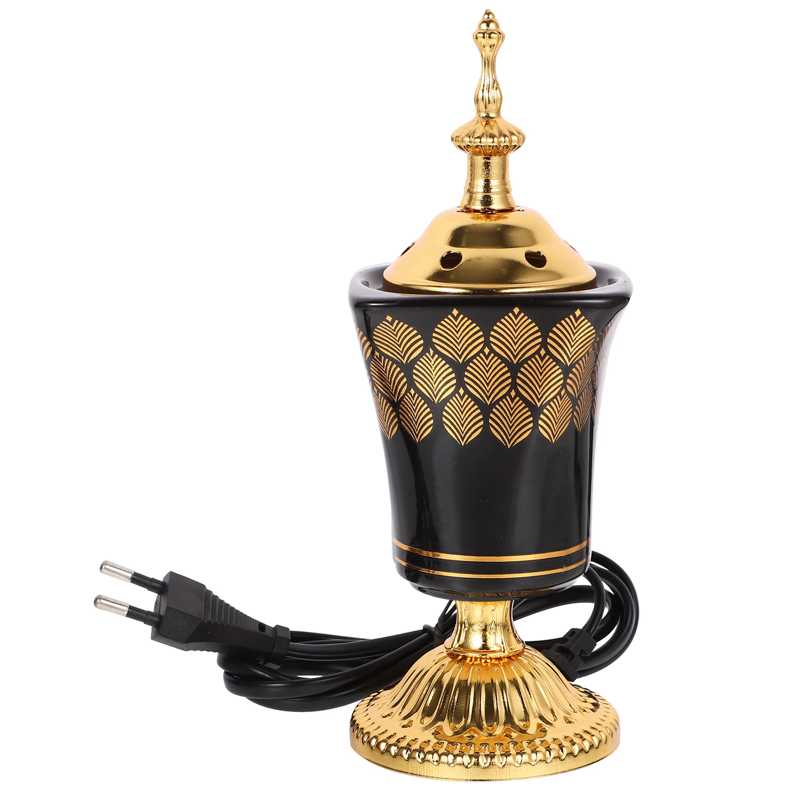 

Electric Incense Burner Metal Incense Holder Retro Censer Incense Burner Middle East Church Sandalwood Fragrance Stove EU Plug