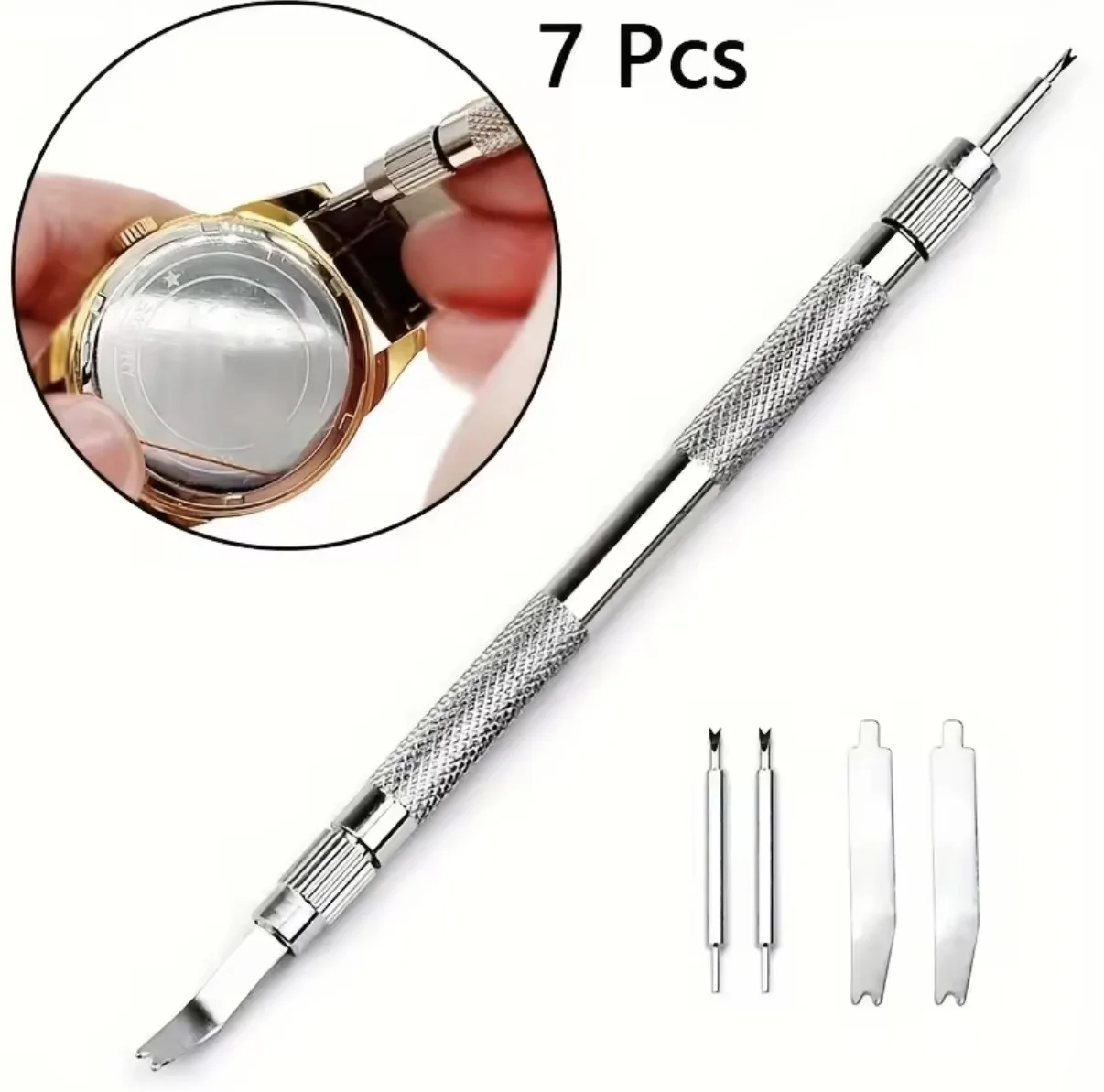 7pcs Watch Tool Spring Pine Needle Bar Pose Filed Pin Barrette Repair Watchband Spring Installation Set Watch Strap Removal