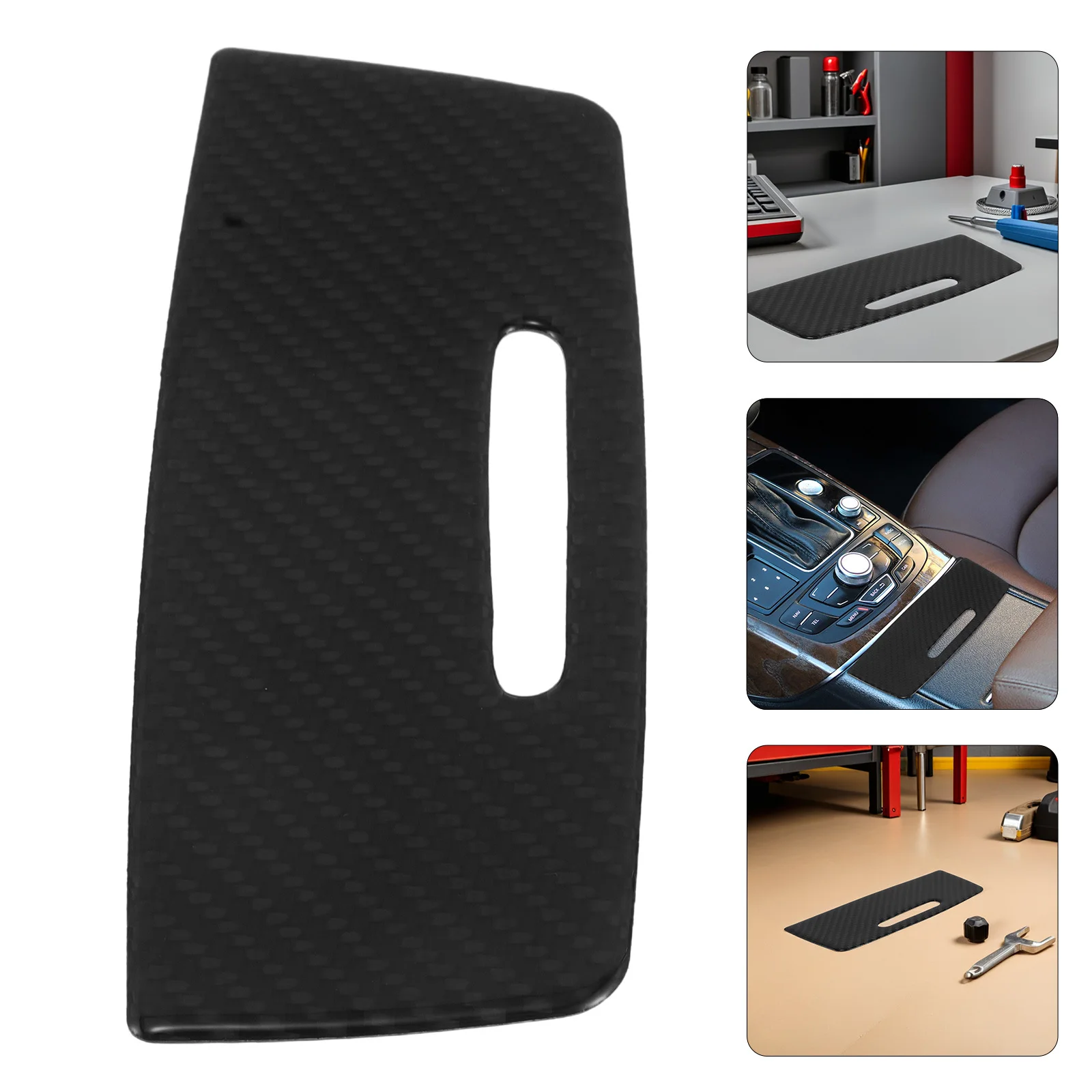 

Car Center Storage Box Panel Carbon Fiber Interior Dashboard Console Storage Organizer Gear Shift Trim Frame Cover