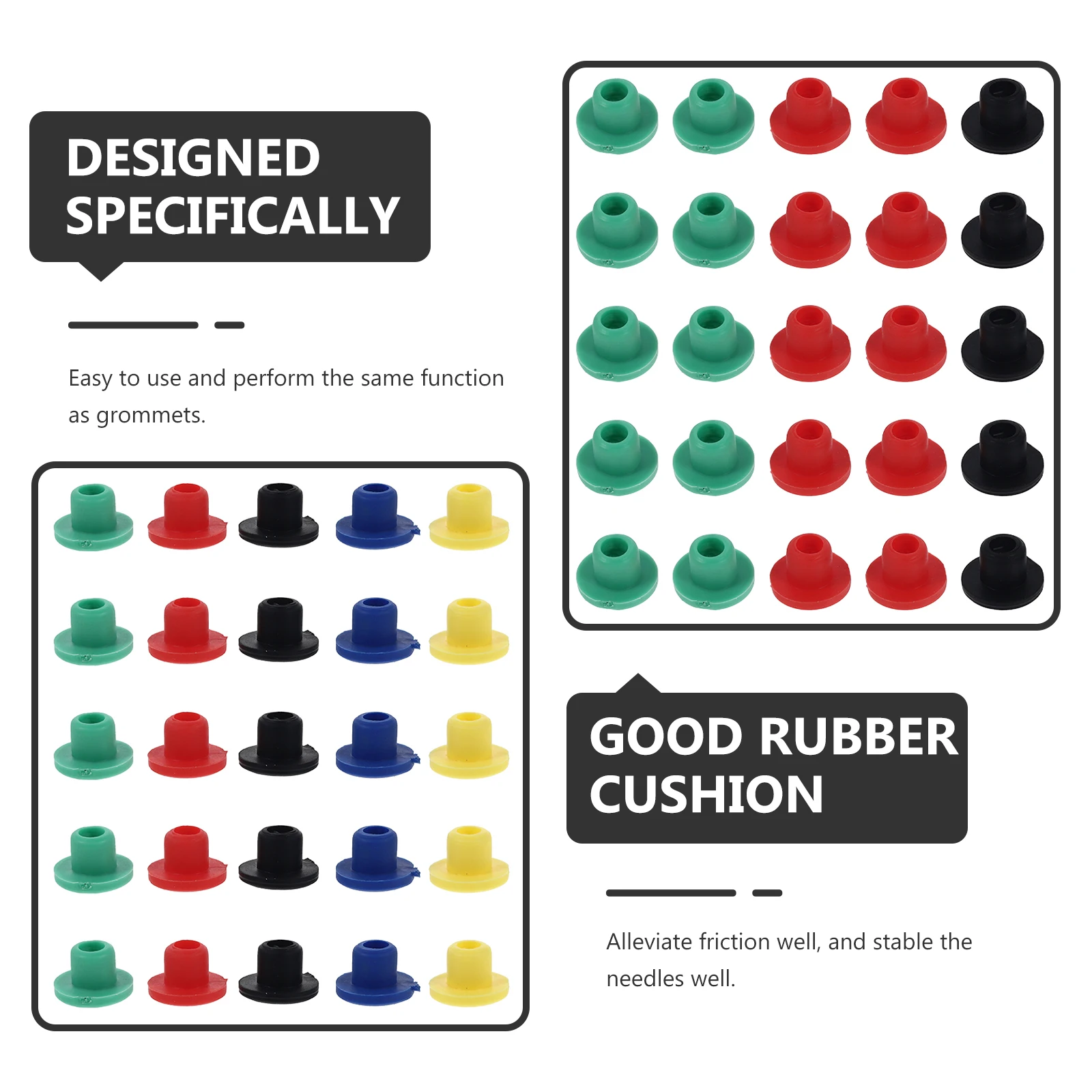 

100Pcs Tattoos Needle Grommets Rubber T Type Band Buckles Stable Cushioning for Tattoo Machine Needle Vibration Reduction