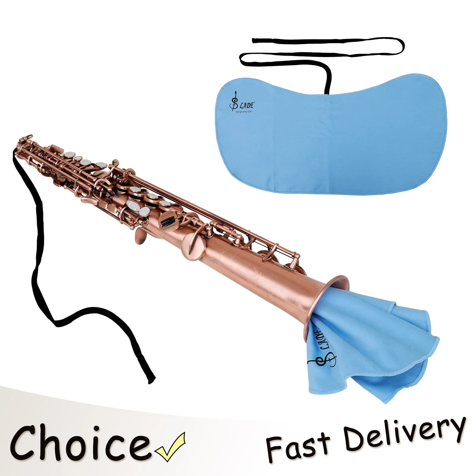 SLADE Saxophone Cleaning Cloth Swab Butterfly Shaped Tube Cleaning Cloth Blue Cotton Material Tube Music Universal Accessories