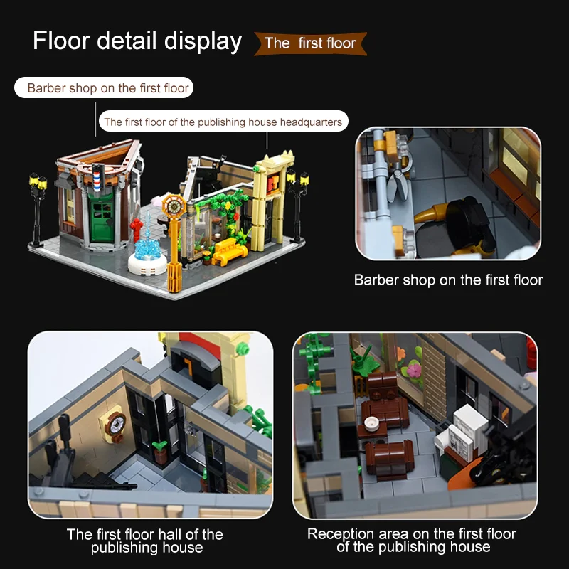 Juego de edificios de casa de hierro plano, 4500 Uds., 12 figuras, arquitectura de apartamento urbano, conjunto de bloques de construcción Modular, modelo, juguetes de regalo