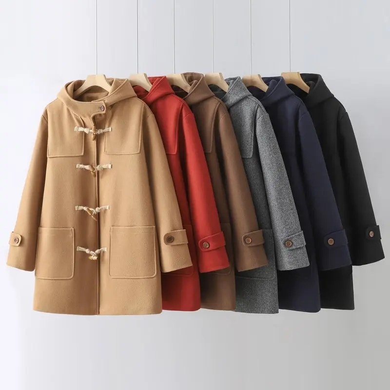 

[Готовый запас] Высококачественная женская зимняя толстая теплая хлопковая куртка, женские парки, стеганая теплая шерстяная куртка с большим пряжкой и капюшоном