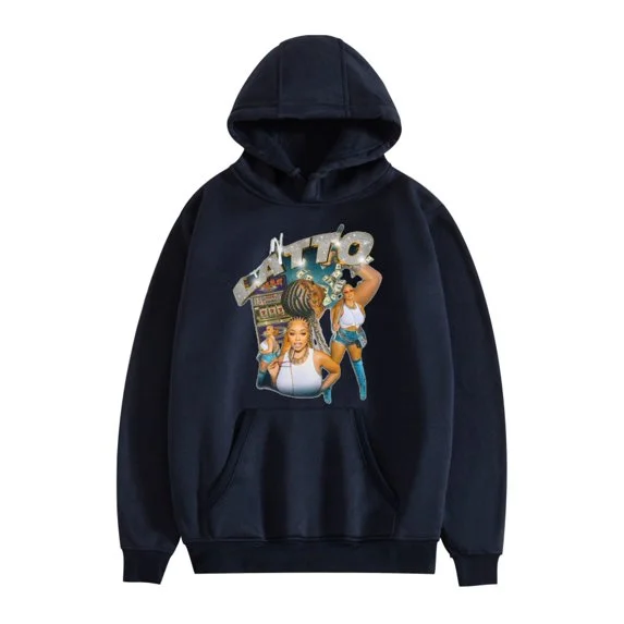 سويت شيرت Fosskos Latto Merch Latto Print Hoodie للجنسين كاجوال هيب هوب بأكمام طويلة