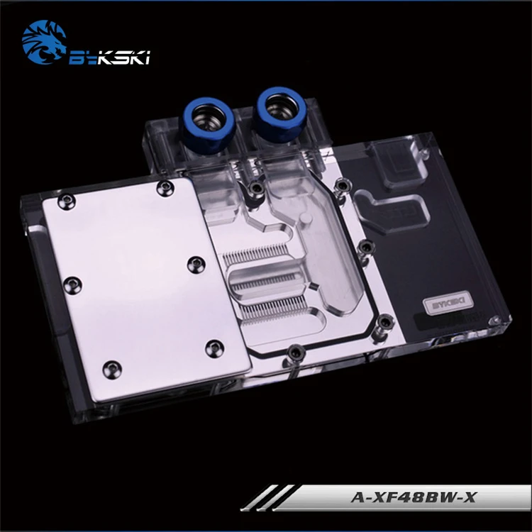 BYKSKI Gpu Full Cover Water Cooling Block use for RX590 FATBOY / XFX-Radeon-RX-RS-480-8GB-GDDR5 GPU Radiator Cooler Block