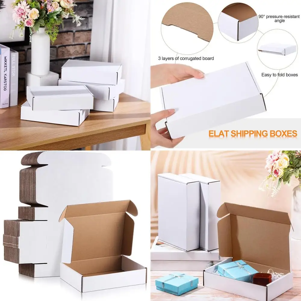 

100 Pack 9x6x2 White Cardboard Shipping Boxes for Small Items - Perfect for Mailing & Gift Packaging