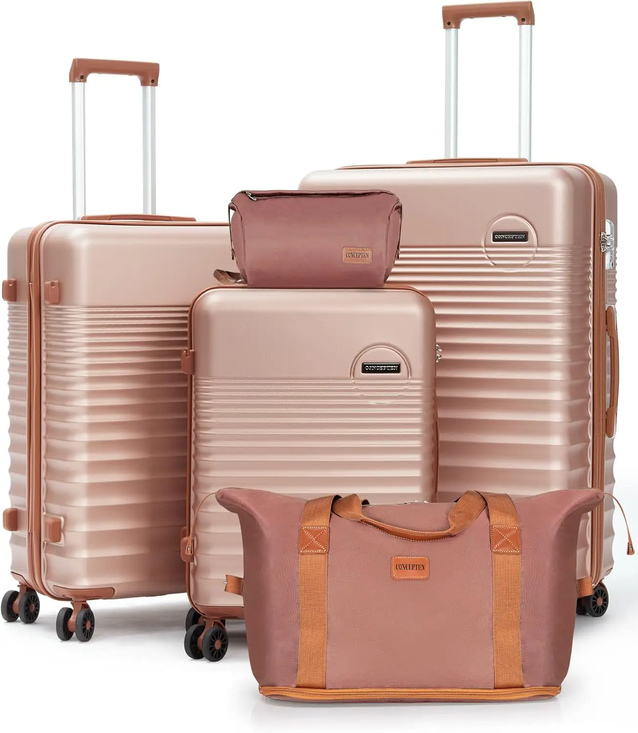 

5-Piece Luggage Set with Wheels, Hardshell ABS Suitcases, TSA Lock Carry-On Travel Bags