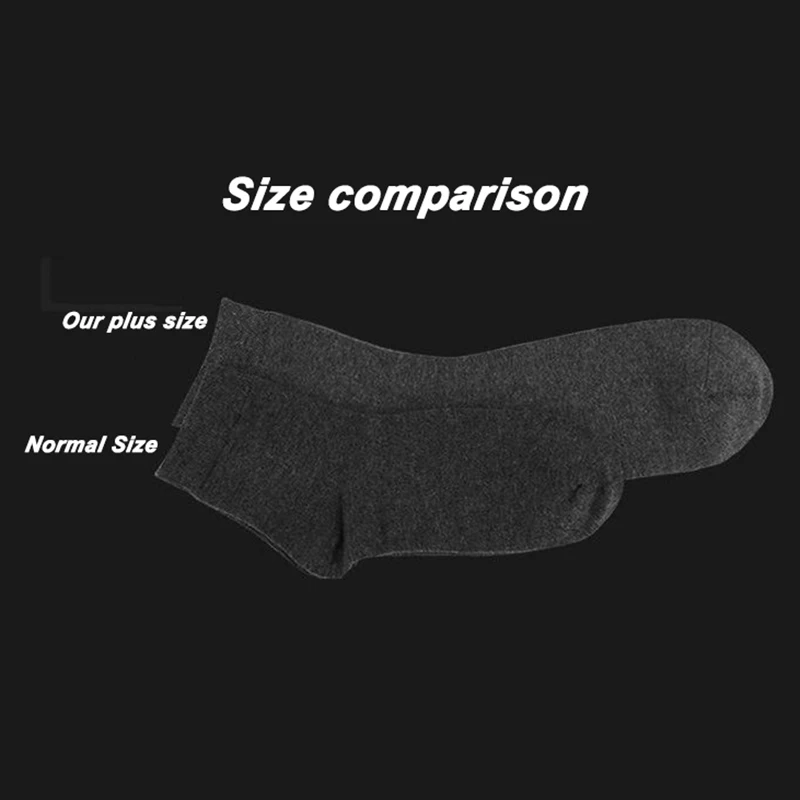 LKWDer Men Socks Solid Color Plus Large Big Size EU 45-52 Long Tube Crew Business Socks 5 Pairs Classic Men Winter Socks