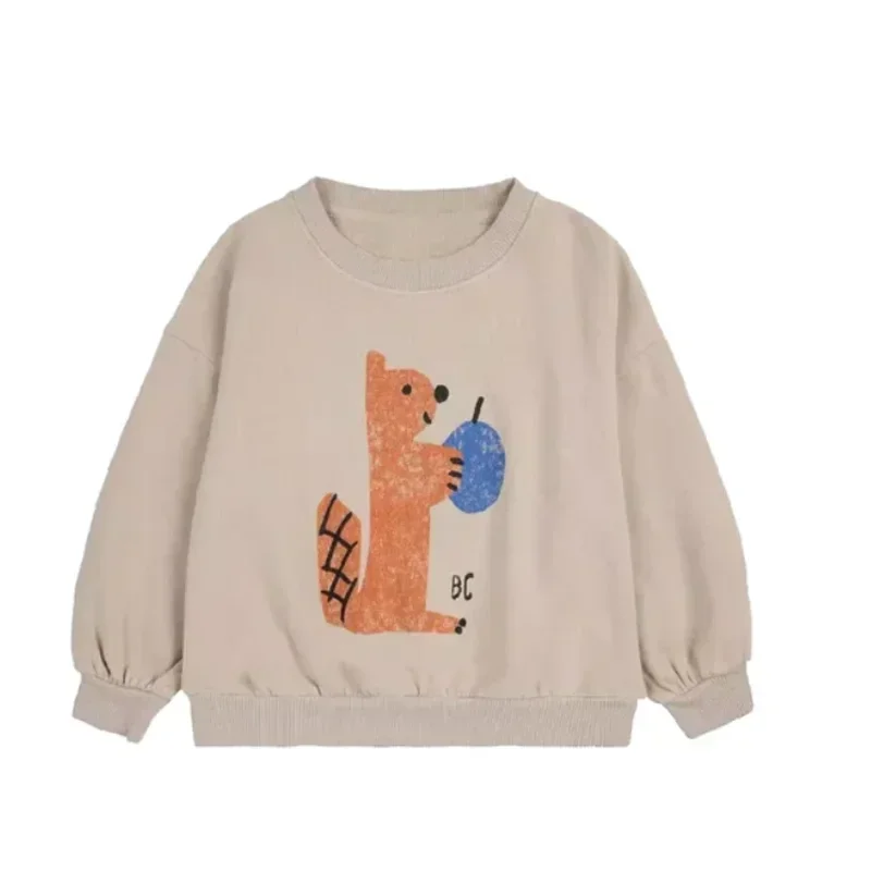 PER-SALE (Ship in September) 2024 BC Autumn Kids Sweatshirts Girl Cute Print Sweaters Baby Children Cotton Outwear Boys Clothing