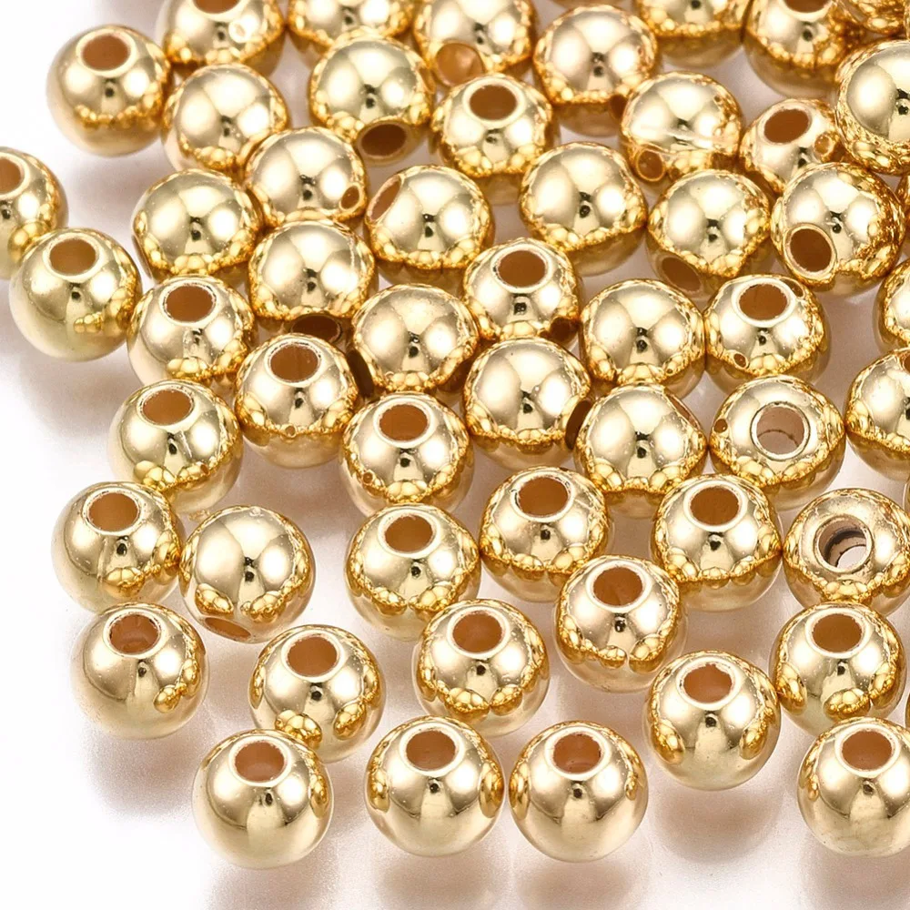 

CCB Plastic Beads Round Light Gold 5x4.5mm Hole: 1.5mm