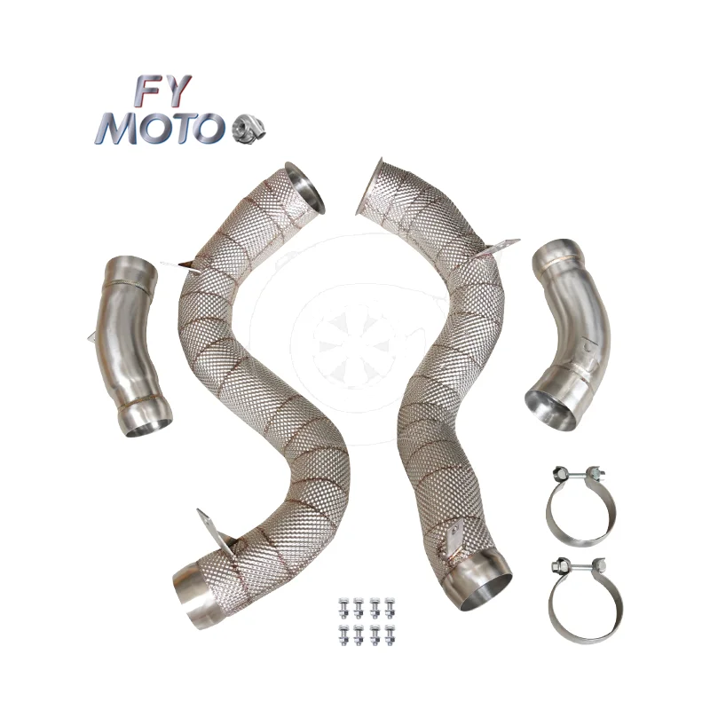 

For MERCEDES AMG GLC63 M177 2018+ Downpipe with Heat Shield