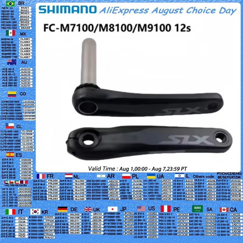 SHIMANO SLX M7100 XT M8100 M9100 M6100 12s MTB Crankarm Mountain Bike Bicycle1x12Speed 165mm170mm175mm MT801 Bottom Bracket