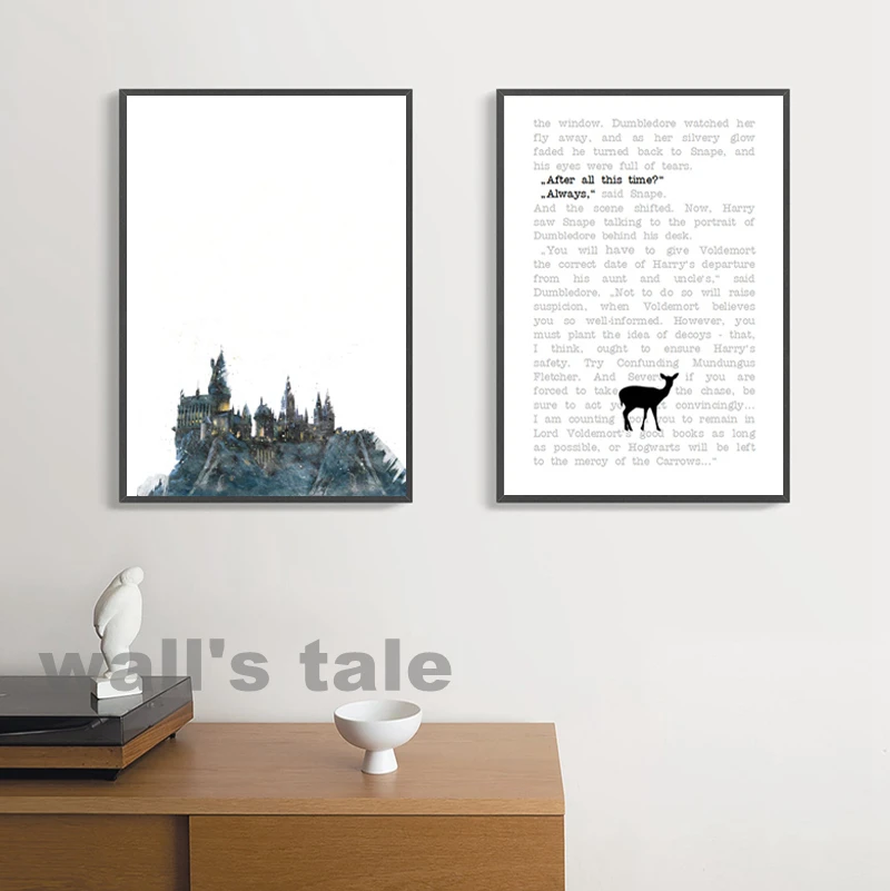 Movie Hogwart Castle Posters Magic World Art Prints Colorful Wizard Castle Canvas Wall Pictures For Kid Room Home Decoration