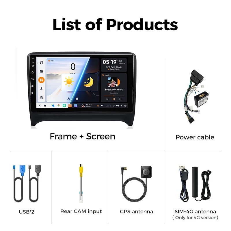 JIUYIN Ai Plus Car Radio For Audi TT MK2 8J 2006 - 2014 wireless CarPlay Android Auto car intelligent systems No 2 din 2din DVD