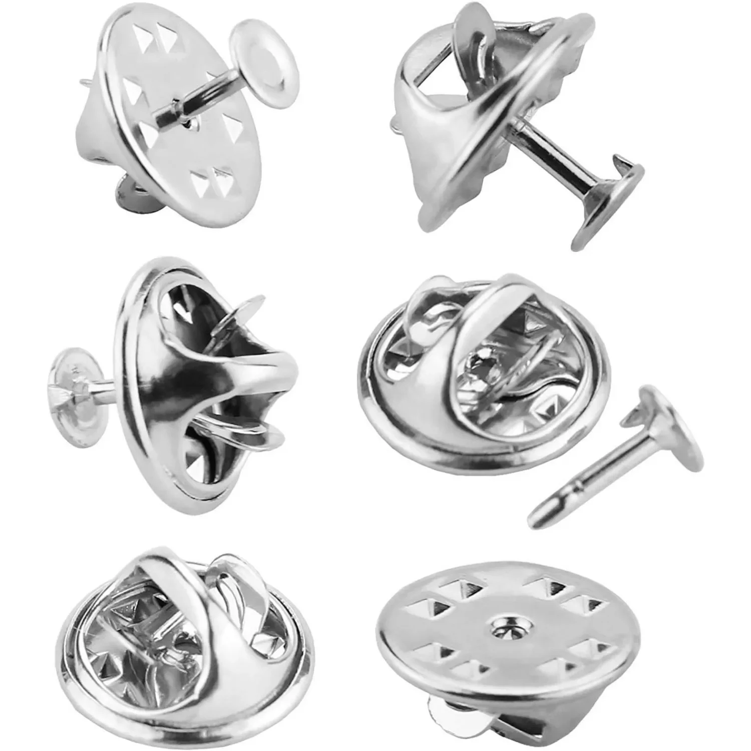 

120 пар зажимов для галстука-бабочки, замена штифта с пустыми штифтами длиной 8 мм и шириной 4 мм для изготовления поделок (4 мм, серебро)