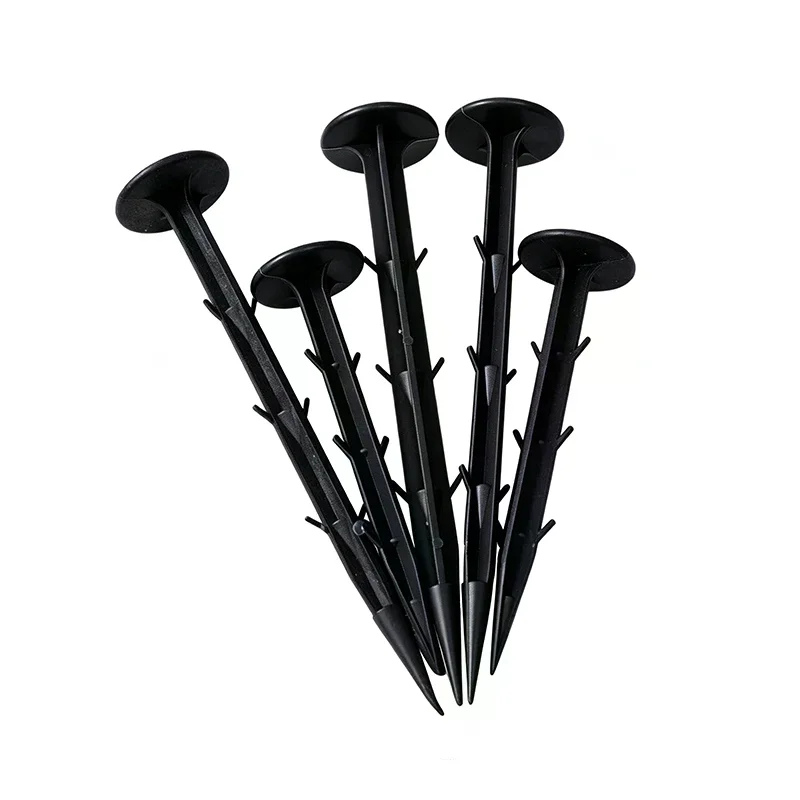 100Pcs Plastic Garden Ground Stake: Spiked Landscape Staple Anti Weed Fabric Fixing Nail Farm Lawn Greenhouse Outdoor