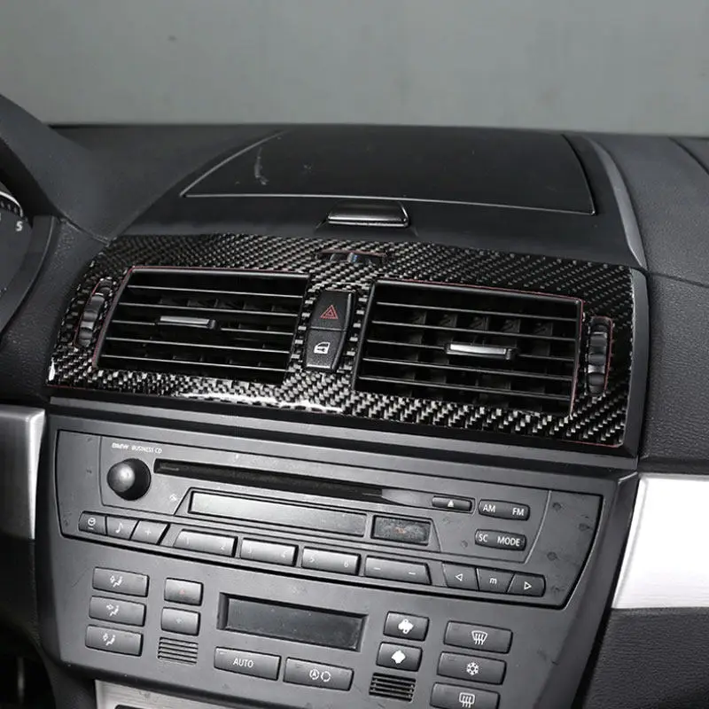 

1pc Soft Carbon Fiber Car Interior Center Control Panel Air Outlet Frame Cover Trim For BMW X3 E83 2006 2007 2008 2009 2010