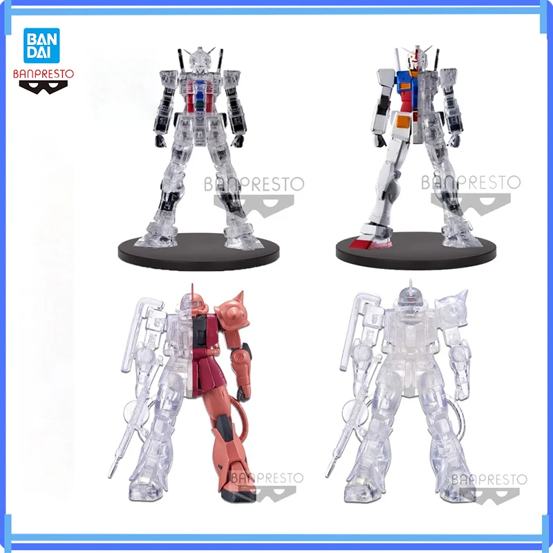 Bandai In Spot Internal Structure Gundam Rx78-2 Red Zaku Clear Color Animation Assembled Model Figures Kids Boxed Toys Genuine