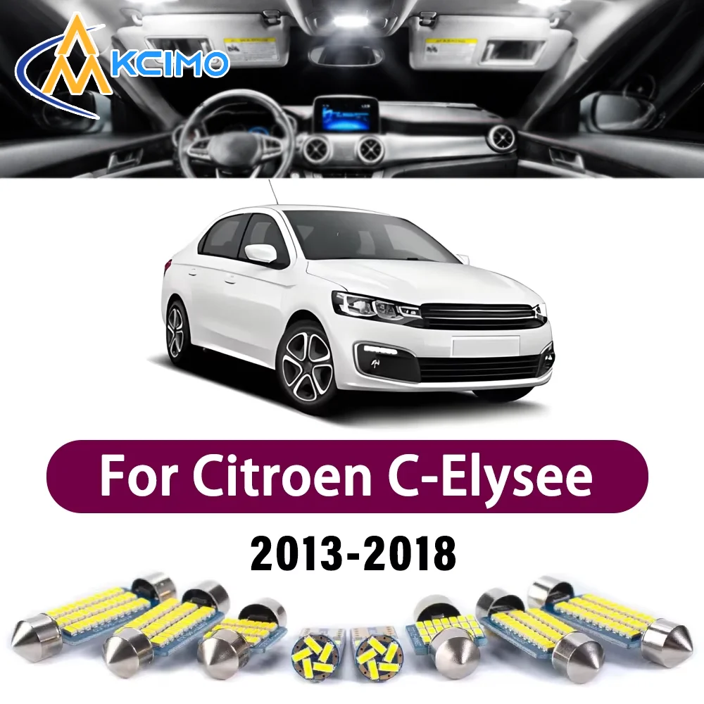

High-Quality Light Bulb For Citroen C-Elysee 2013-2018 Premium Bright LED Interior Dome Trunk Reading Mirror Error-Free Lights