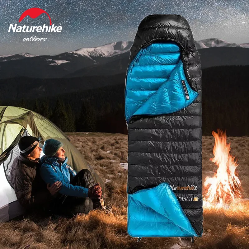 Naturehike zimowy śpiwór puchowy CW400 dla dorosłych 650FP puch kaczy ciepły śpiwór 4 pory roku odpowiednia wodoodporna ultralekka kołdra