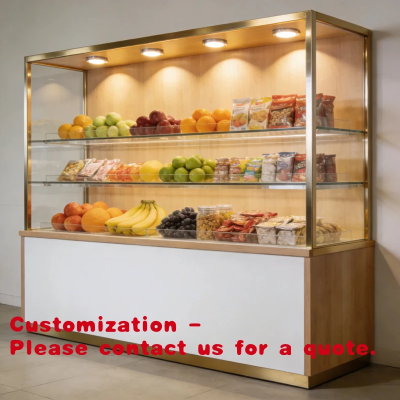 custom.Commercial Grade Dry Food Display Shelves Display Cabinet Fruit Display Rack with 3D Design Grocery and Mart