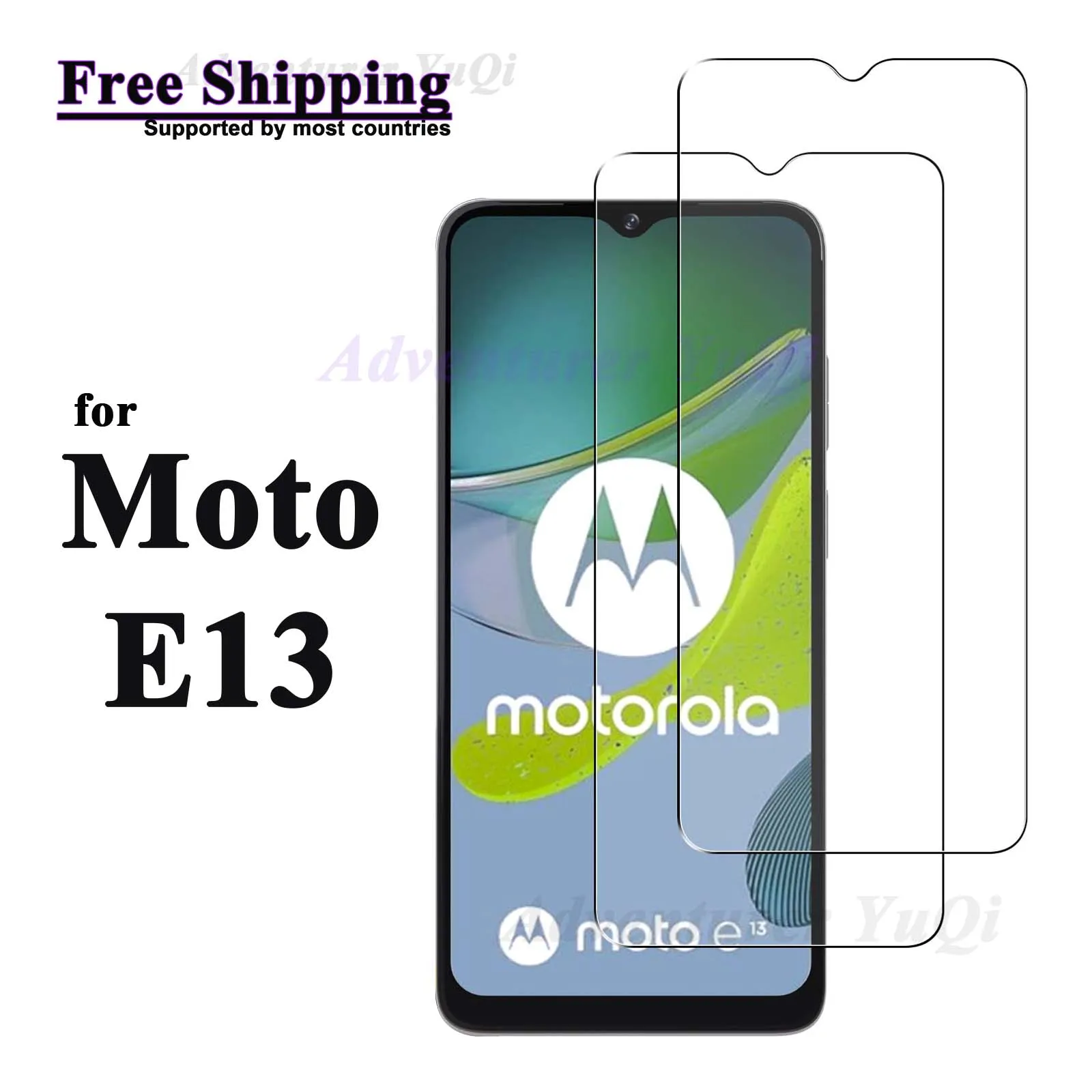 Screen Protector for Motorola Moto E13 Tempered Glass Crystal HD 9H Transparent Ultra Clear Anti Scratch Case Friendly