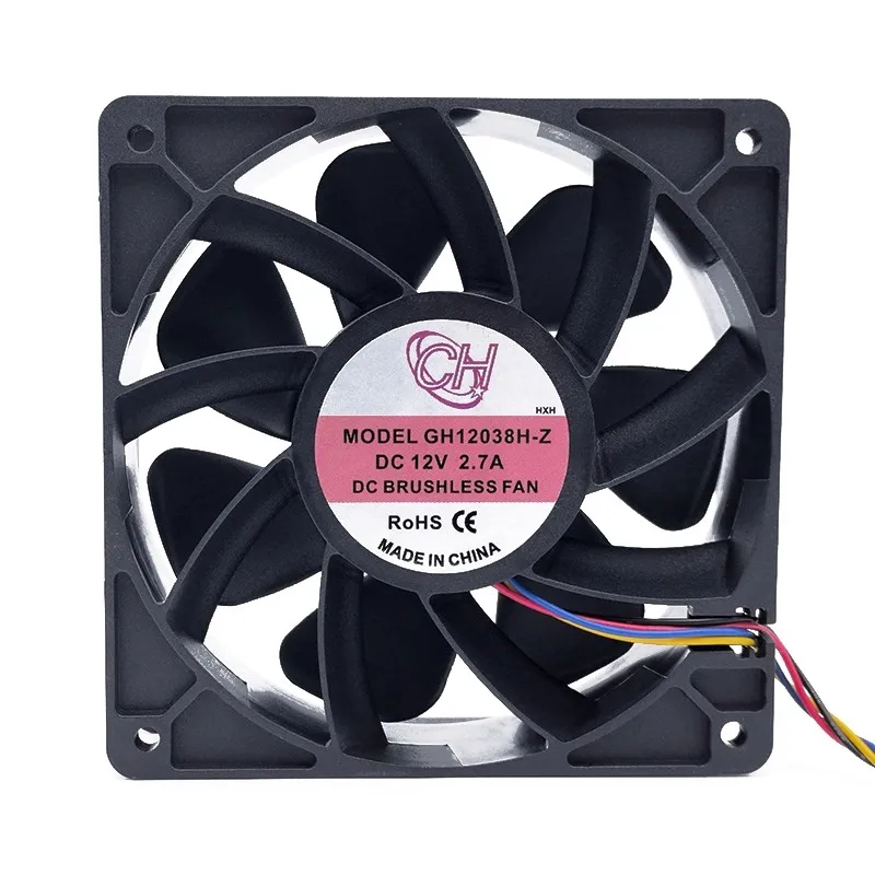 New Cooler Fan for GH12038H-Z 12V 2.7A Super Large Air Flow Cooling Fan 12CM S7 S9 L3 12038 120 * 120 * 38MM