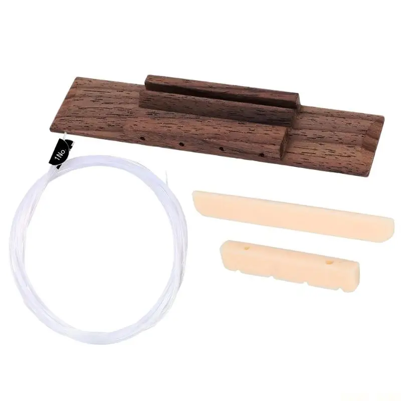 U2JB Premium Wooden Ukulele Saddles and Bridge Set for Sound Vibration Enhancement