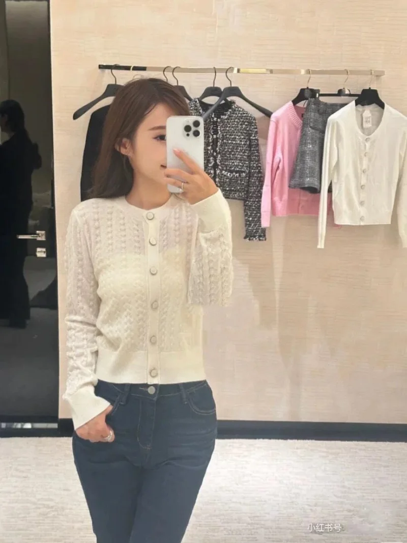 2024 Autumn New Women's Cardigan Fashion Exquisite Women's Jacket Top Women's Clothing Woolen Sweater Knitted Sweater