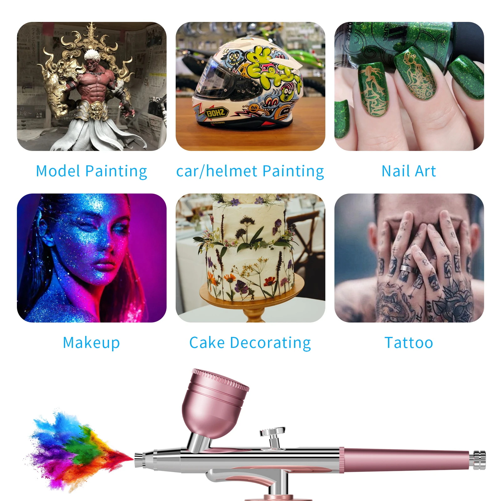 Makeup Spray Gun Airbrush Kit for Makeup Artists Facial Spray Gun for Cosmetics Body Art Airbrushing Equipment