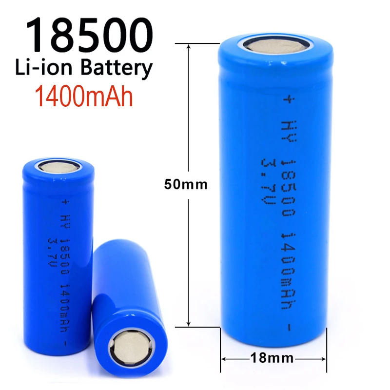 

Rechargeable Li-ion 18500-1400mah Lithium Battery for Flashlights Cameras Toys - High Capacity, Long-Lasting, Stable Performance