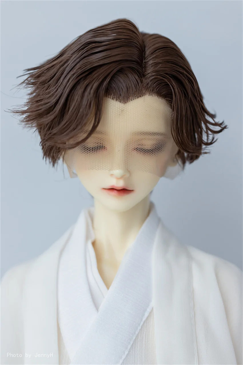 

BJD wig Men's 1/3 forehead hand hook high temperature silk wipe glue styling short hair BJD doll accessories XC