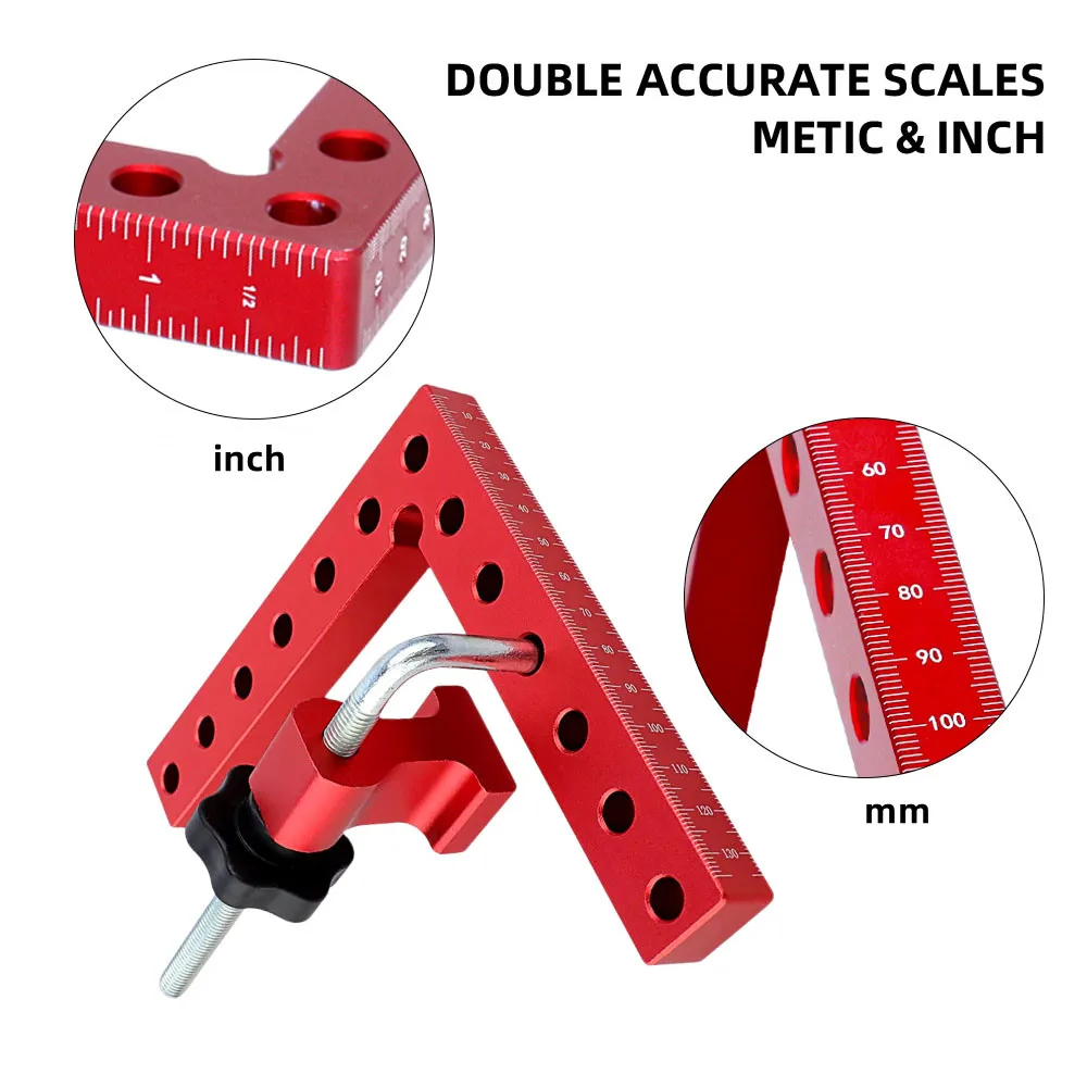 

Woodworking Right-Angle Clamp, Panel Fixing Clamp, 90-Degree Right-Angle Positioning Ruler, Aluminum Alloy Height Ruler, Woodworking Tools
