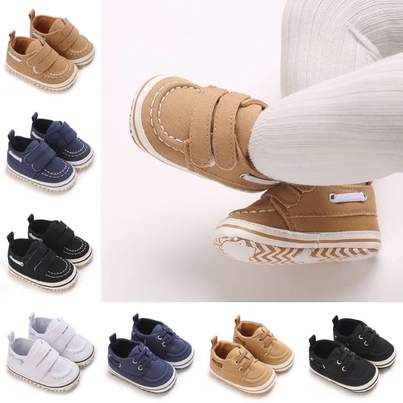 Baby Learning Walk Shoes, Soft Comfort Canvas Infant Crib Sneakers, Spring Autumn Casual Footwear for Newborns 0-18 Months