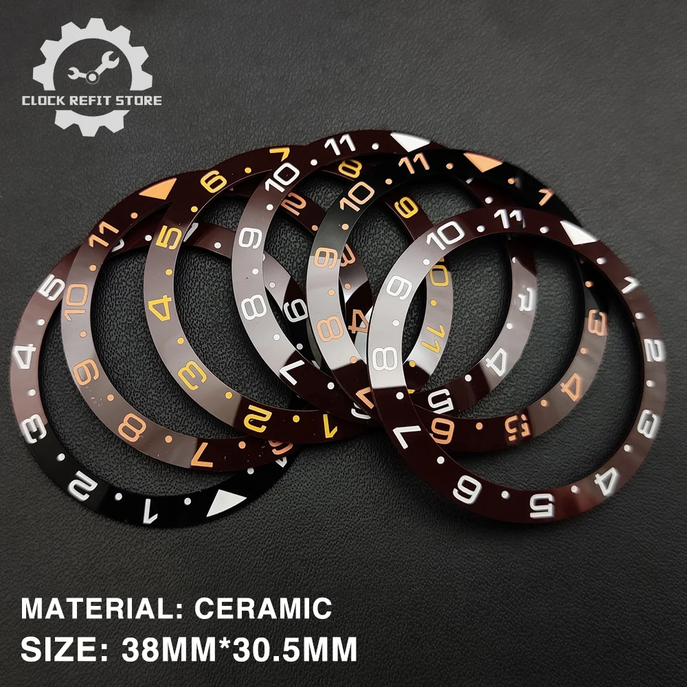 

Clock Modification Shop 38mm Bezel High Quality Brown Ceramic GMT Insert Ring Inner Diameter 30.5mm Fits 40mm Men's Watch