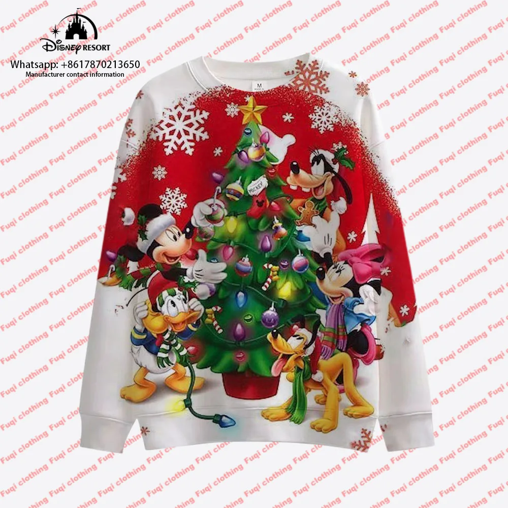 

Mickey Minnie Autumn Harajuku Round Neck Casual Women's Long Sleeve Sweatshirt Women's Tops 2024 New Merry Christmas Series