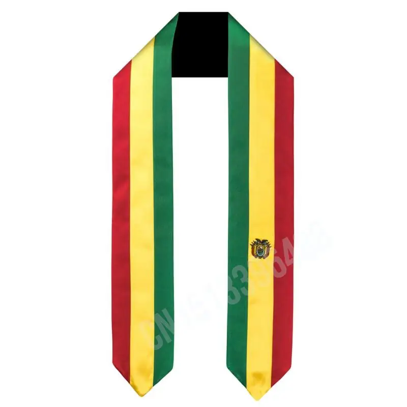 Bolivia Flag Scarf Top Print Graduation Sash Stole International Study Abroad Adult Unisex Party Accessory