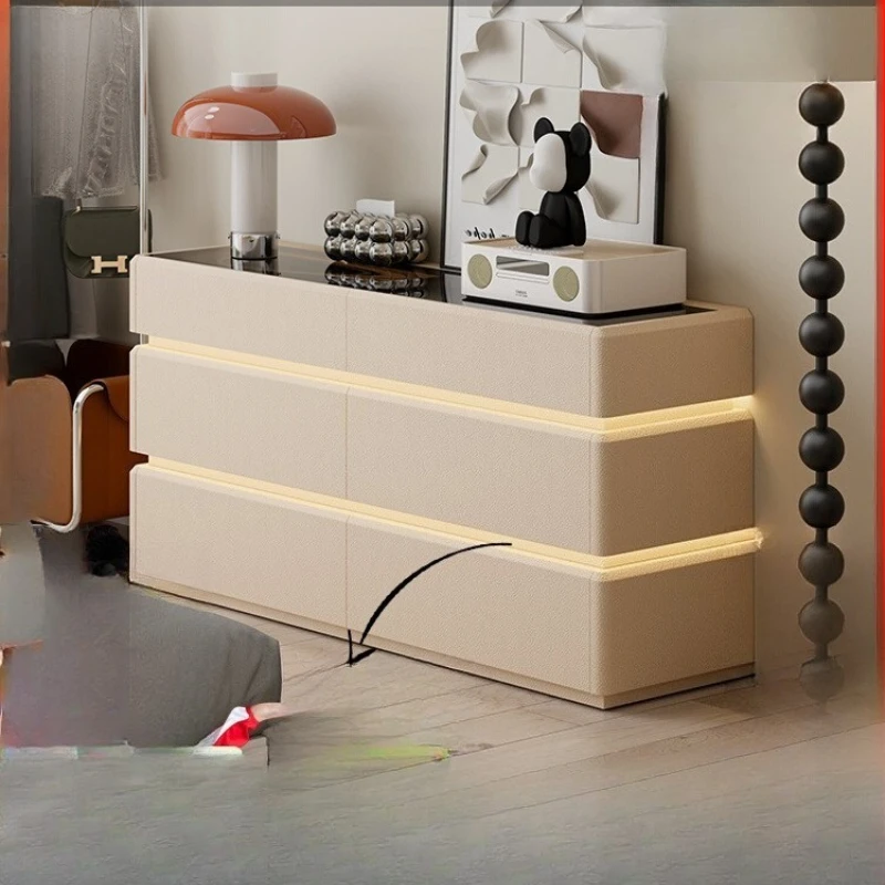 

Light French Cream Wind Solid Wood Bucket Cabinet Bedroom Bed End Floor Floor Multi-layer Drawer Storage