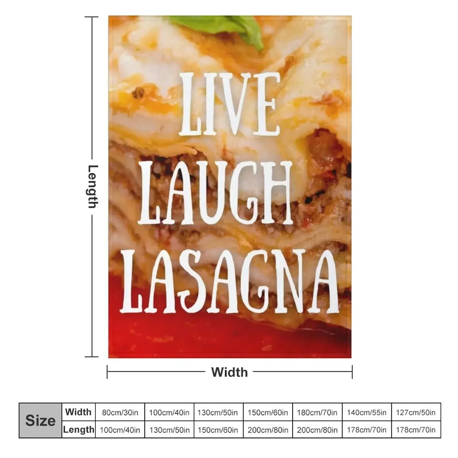 Live Laugh Lasagna Throw Blanket couch cozy soft plush fuzzy picnic outdoor blanket