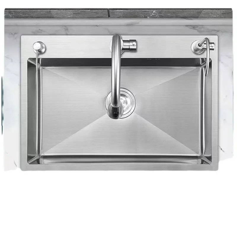 Stainless steel sink food grade extra thick 304 pure hand thickened dish washing kitchen sink full set