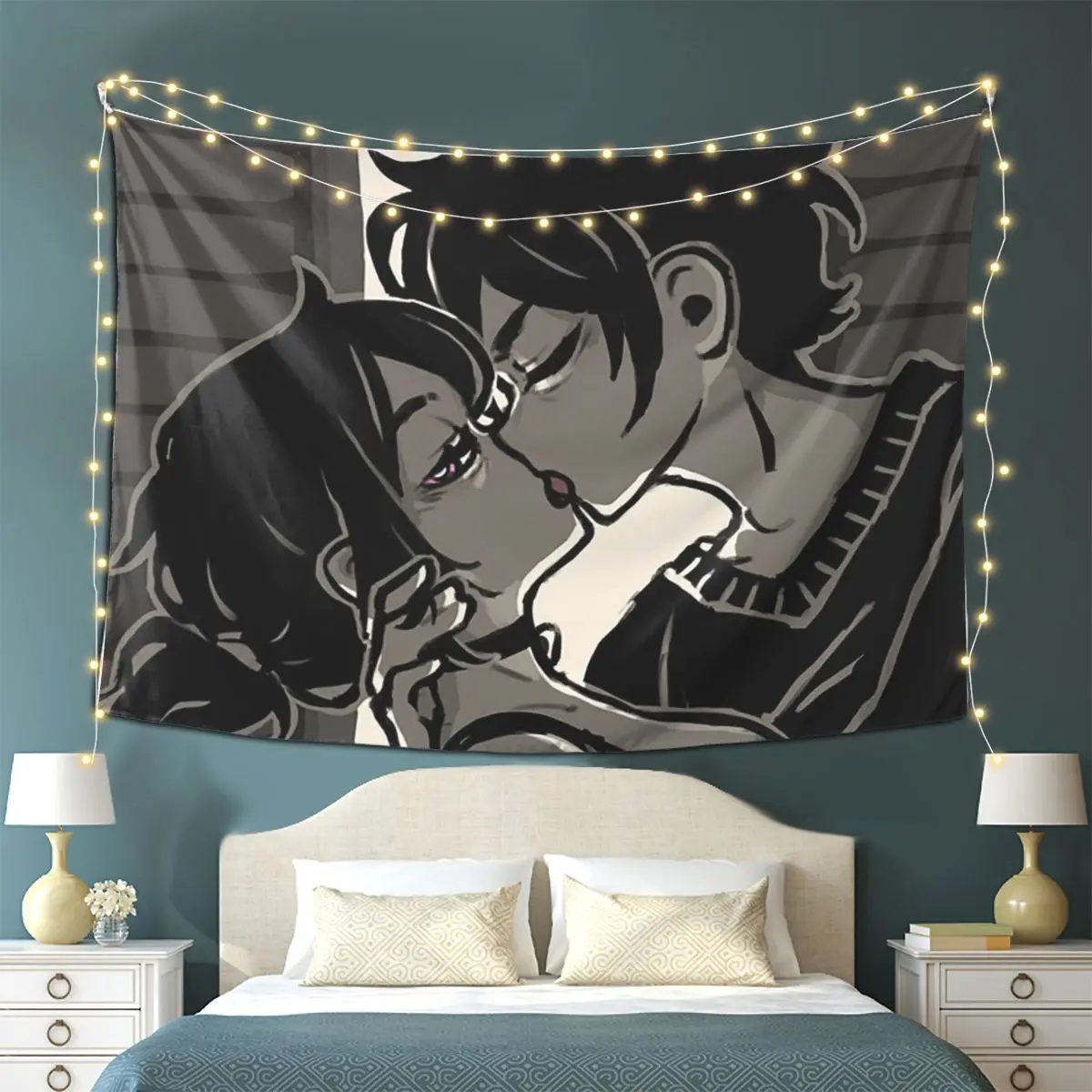 Ashley und Andrew Der Sarg von Andy und Leyley Wandteppich, Wandbehang, ästhetische Heimdekoration, Wandteppiche für Wohnheimzimmer