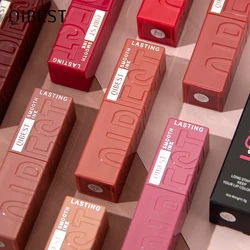 QIBEST 8 colores brillo de labios acuoso desnudo lápiz labial líquido de larga duración que no se decolora Sexy rojo púrpura esmalte de labios tinte de labios maquillaje de mujer