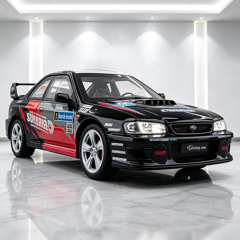 NEW 1:24 Impreza WRX STI Racing Car Alloy Car Model Diecast Metal Casting Sound and Light Car Model For Collection Vehicle