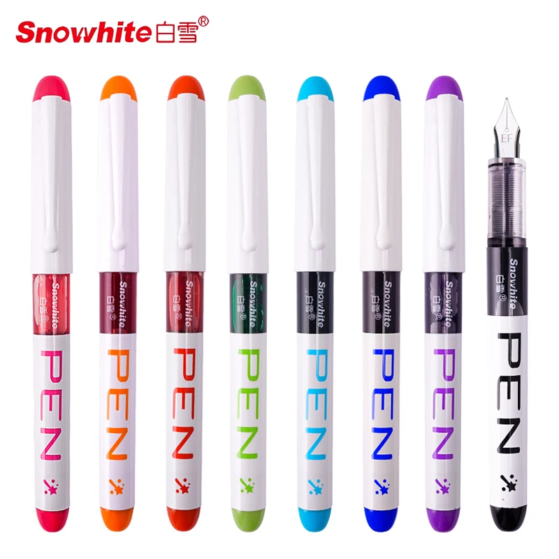 Smooth Quick-Drying EF Pointed Fountain Pen for Office And School Supplies Straight Liquid Color Drawing And Writing