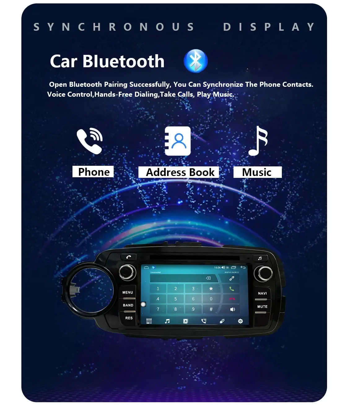 

CHSTEK Car Radio 7" Carplay For Toyota Yaris 2011-2020 Vitz XP130 Stereo Multimedia WIFI Navigation GPS Bluetooth Android Auto