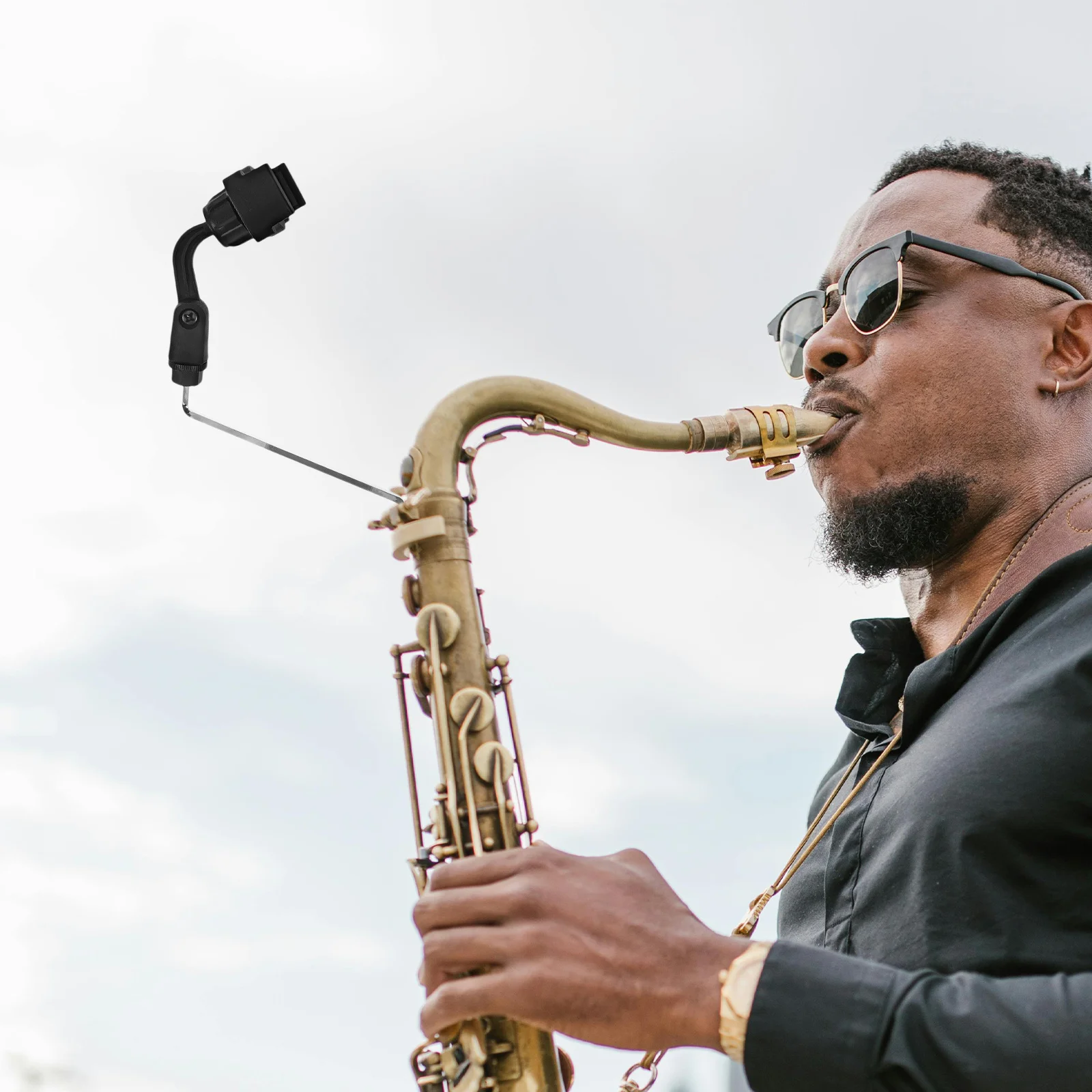 

Saxophone Music Stand Fixture Phone Cradle Adjustable Angle Portable Lightweight Design Secure Hold for Sheet Music and Phone