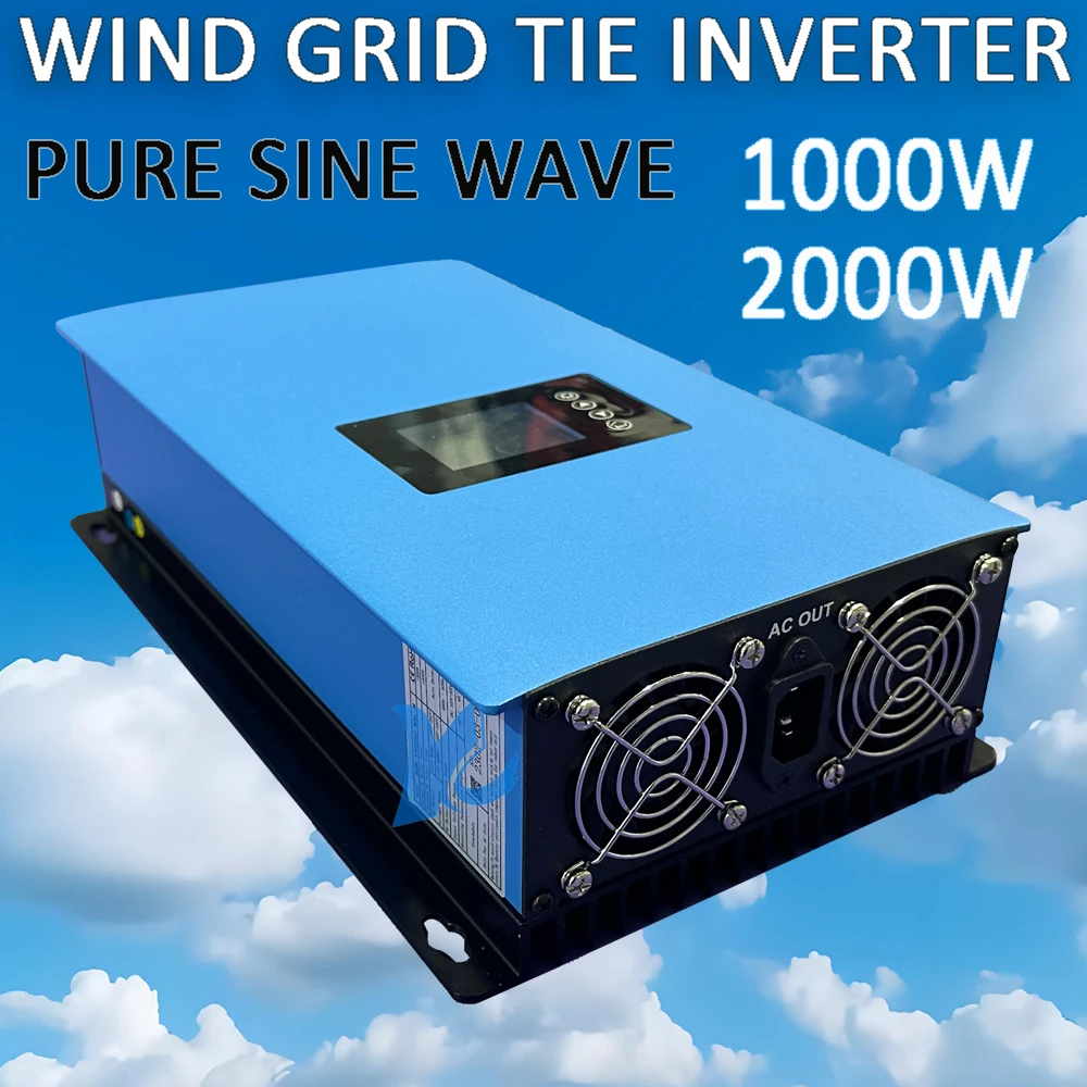1KW 2KW Pure Sine Wave On Grid Inverter With WIFI Limiter 1000W 2000W Wind Grid Tie Inverter for 24V 48V Wind Turbine Generator